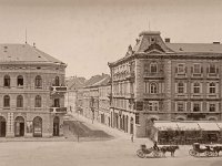 Trg bana Jelačića, pogled na ulicu Marije Valerije (današnja Praška), oko 1885. godine  1866. – probijena ulica Marije Valerije (kćer cara Franje Josipa I.) kojom su povezani Jelačićev i Zrinski trg.